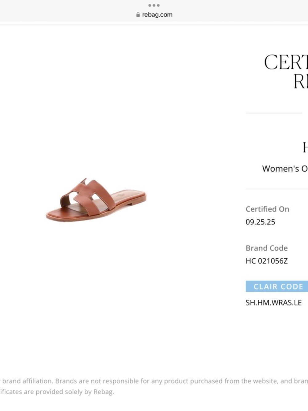 Brown HERMES Oran Sandals - Picture 5 of 5